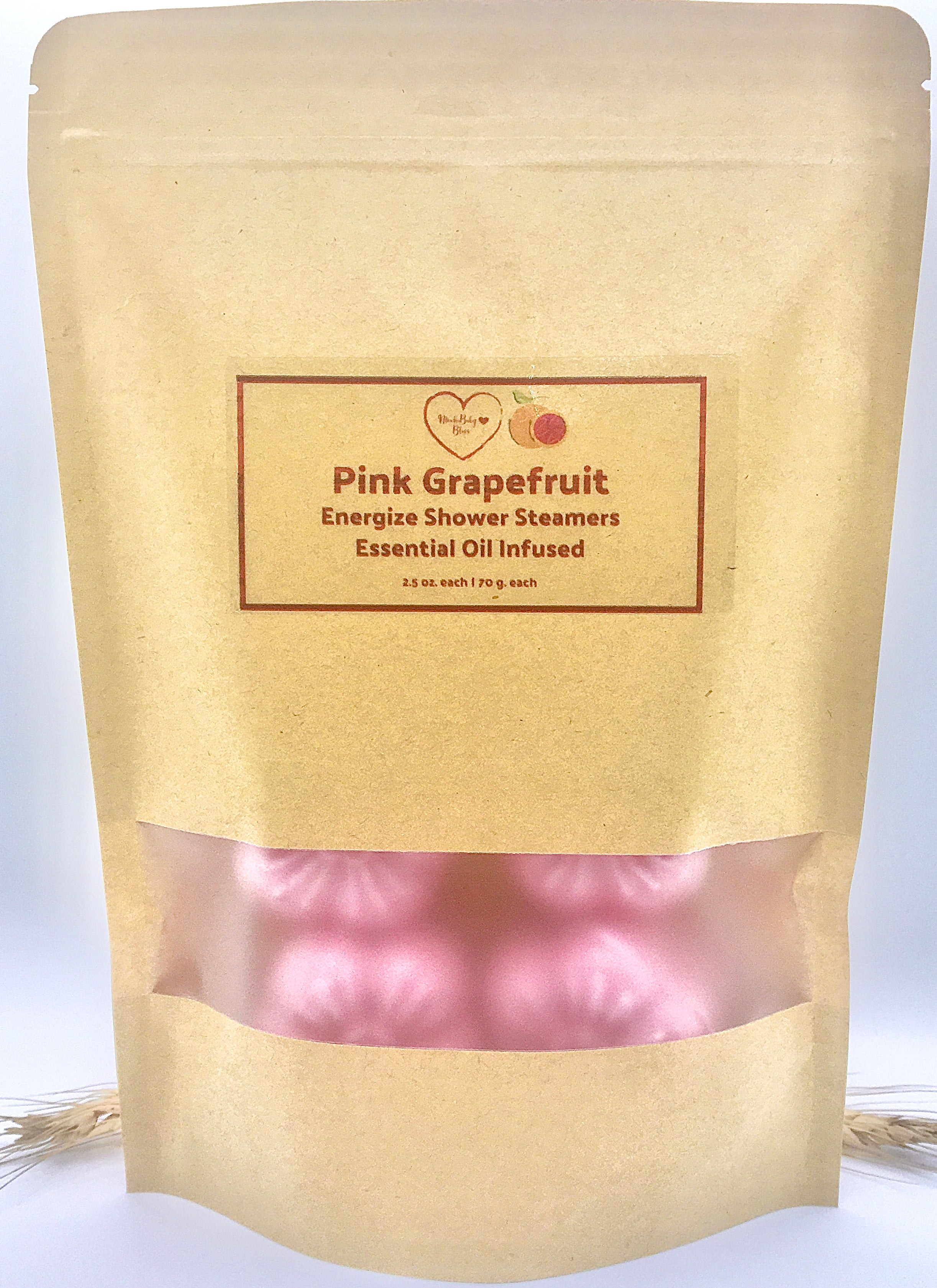 Pink Energize Grapefruit Shower Steamers 4 Pack | 8 Pack