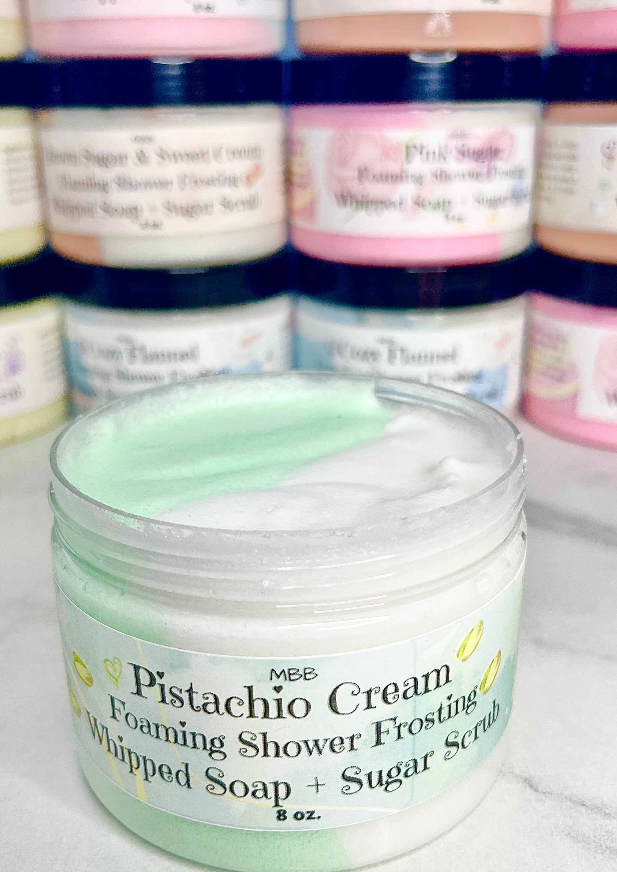 Pistachio Cream Foaming Shower Frosting | Whipped Soap and Sugar Scrub | Sugar Scrub