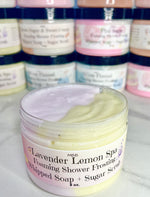Load image into Gallery viewer, Lavender Lemon Spa Foaming Shower Frosting | Whipped Soap and Sugar Scrub | Sugar Scrub
