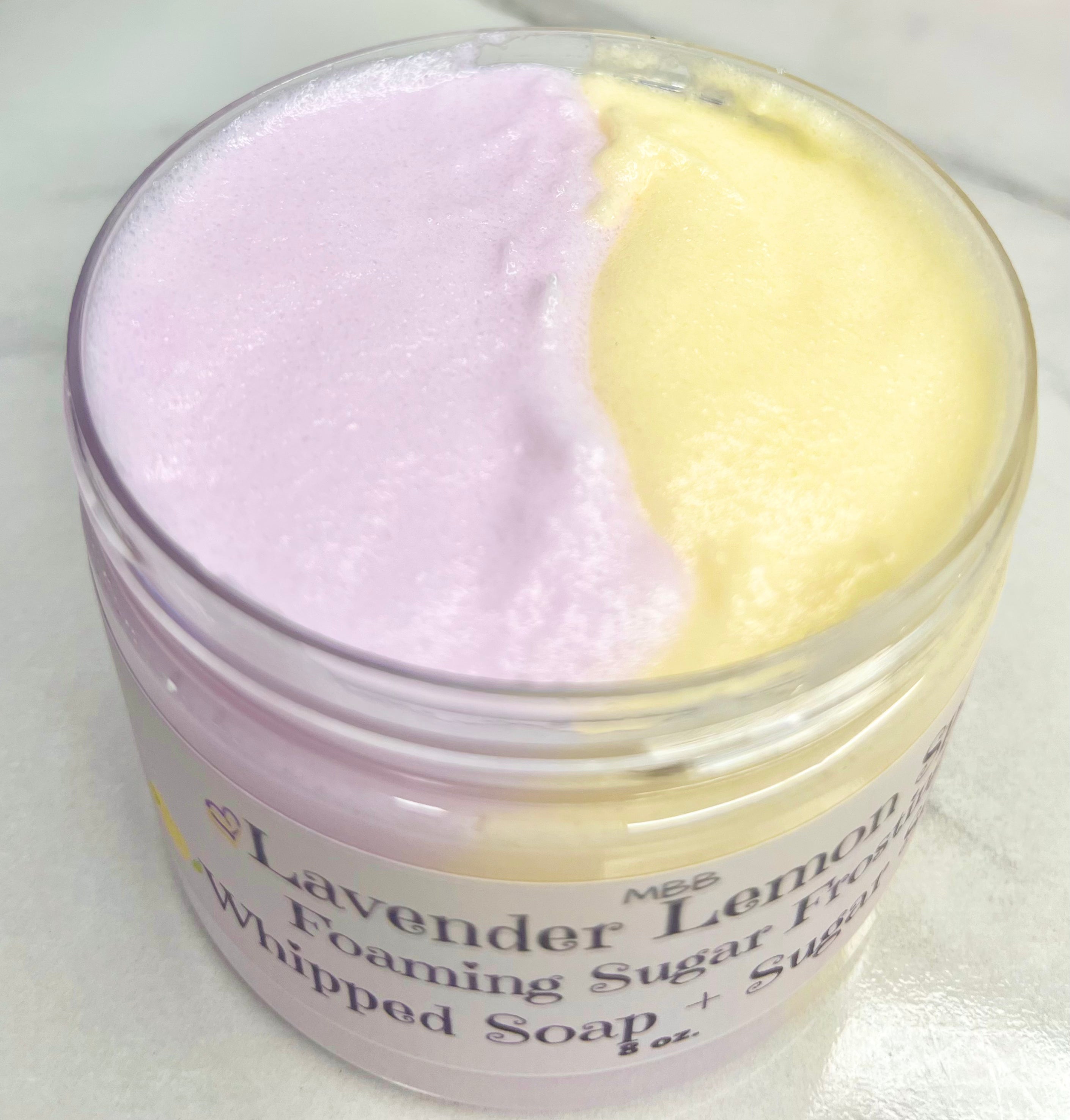 Lavender Lemon Spa Foaming Shower Frosting | Whipped Soap and Sugar Scrub | Sugar Scrub